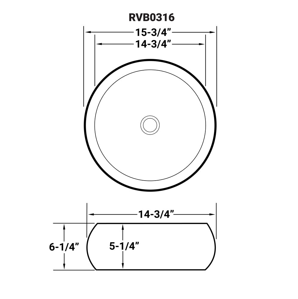 Bathroom Vessel Sink Round White Circular Above Counter Porcelain Ceramic - BUILDMYPLACE