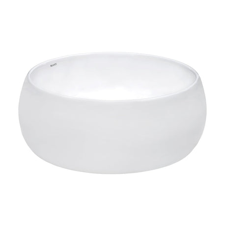 Bathroom Vessel Sink Round White Circular Above Counter Porcelain Ceramic - BUILDMYPLACE