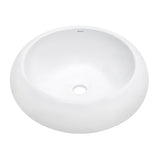 Bathroom Vessel Sink Round White Circular Above Counter Porcelain Ceramic - BUILDMYPLACE