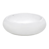 Bathroom Vessel Sink Round White Circular Above Counter Porcelain Ceramic - BUILDMYPLACE