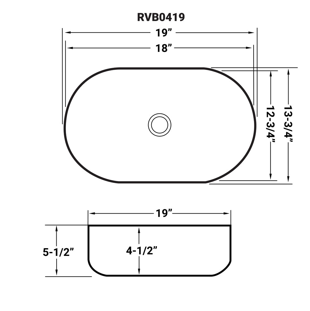 Bathroom Vessel Sink White Oval Above Counter Vanity Porcelain Ceramic - BUILDMYPLACE