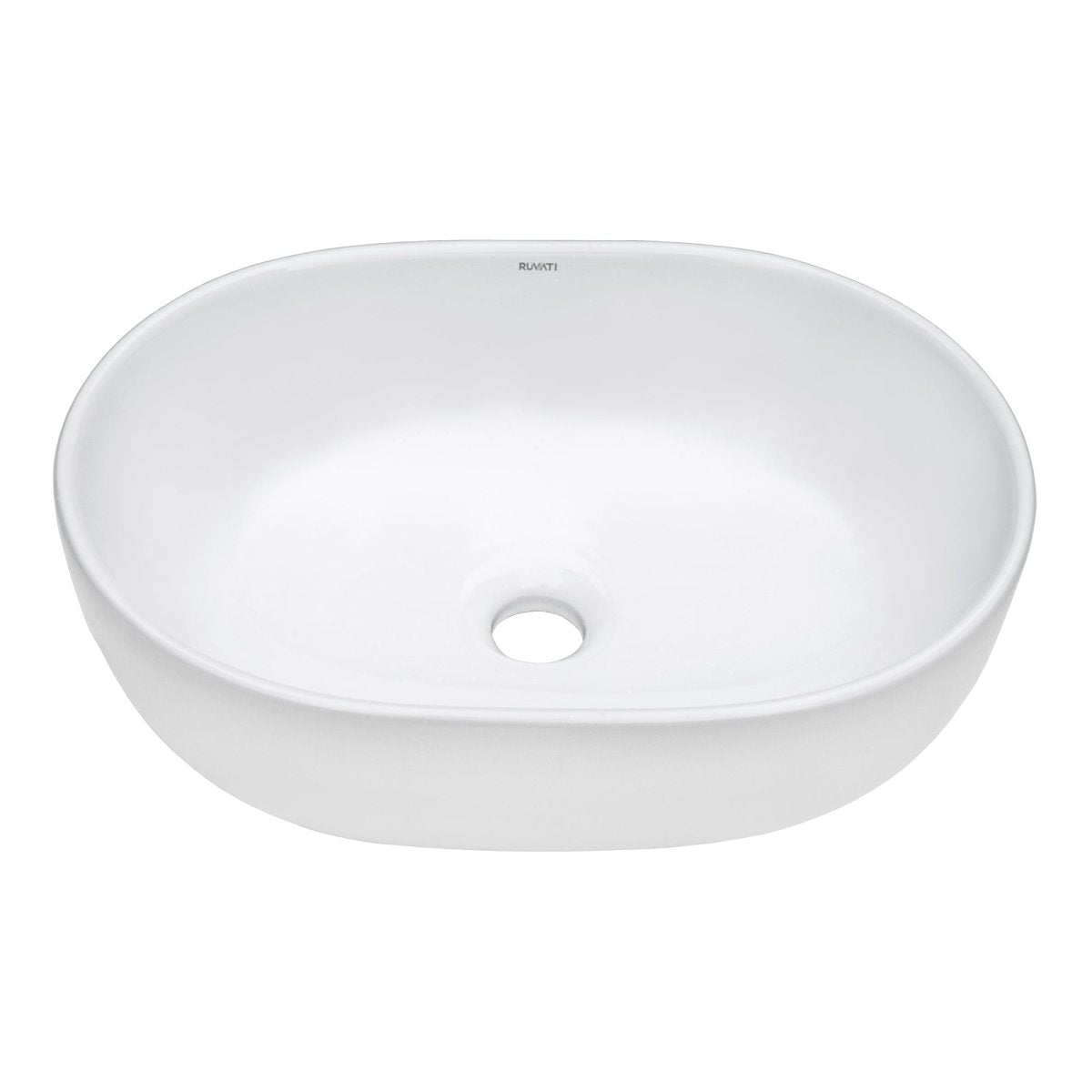 Bathroom Vessel Sink White Oval Above Counter Vanity Porcelain Ceramic - BUILDMYPLACE