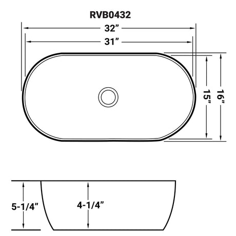 Bathroom Vessel Sink White Oval Above Counter Vanity Porcelain Ceramic - BUILDMYPLACE