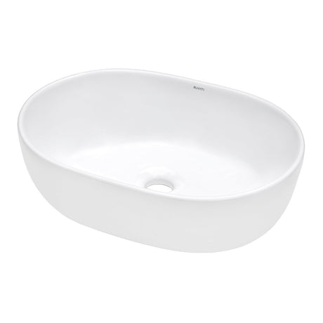 Bathroom Vessel Sink White Oval Above Counter Vanity Porcelain Ceramic - BUILDMYPLACE