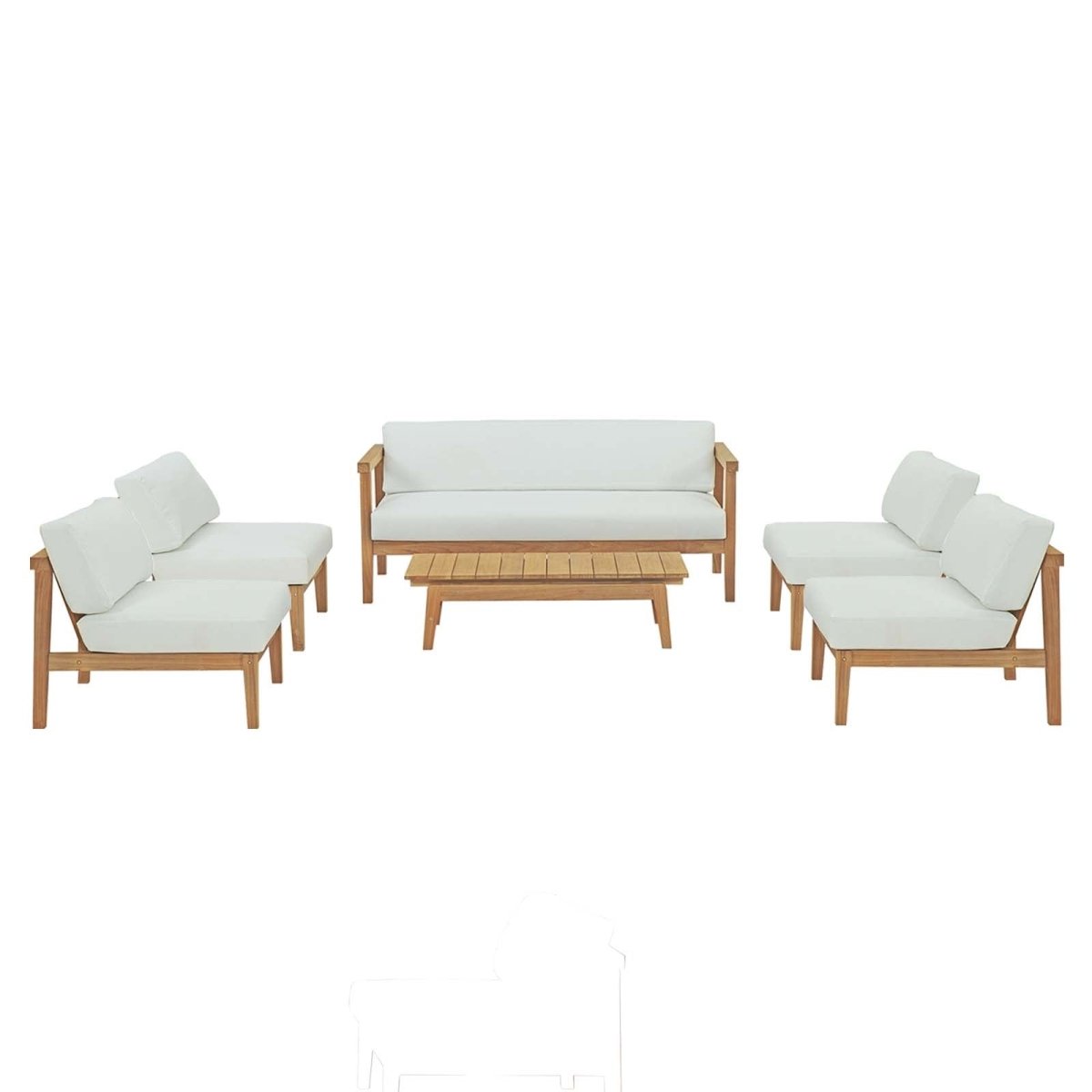 Bayport 6 Piece Outdoor Patio Teak Set - BUILDMYPLACE