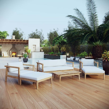 Bayport 6 Piece Outdoor Patio Teak Set - BUILDMYPLACE