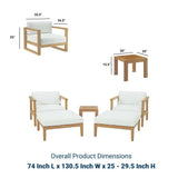 Bayport 8 Piece Outdoor Patio Teak Set - BUILDMYPLACE