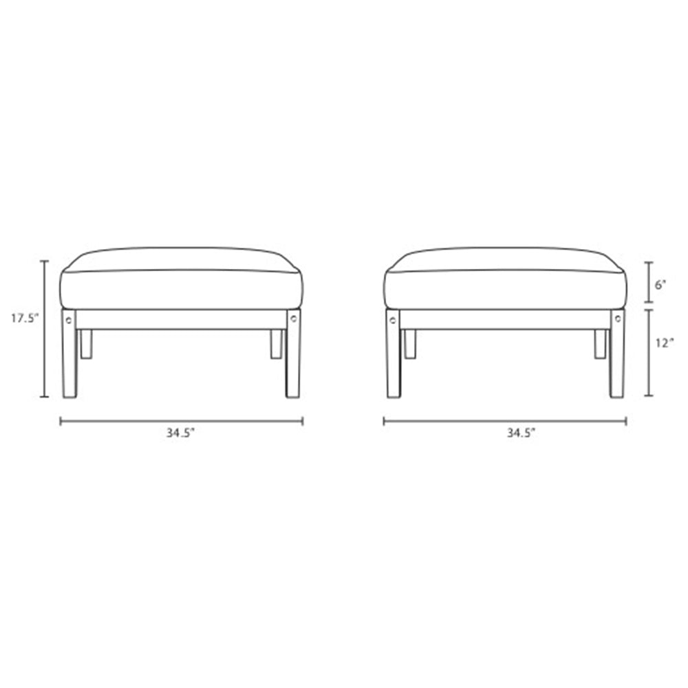 Bayport Outdoor Patio Teak Ottoman - BUILDMYPLACE