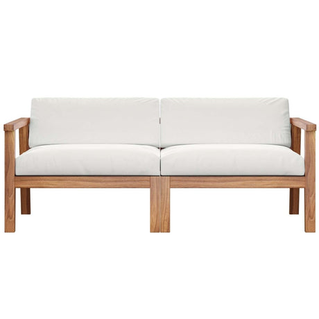 Bayport Outdoor Patio Teak Wood 2 - Seater Loveseat - BUILDMYPLACE