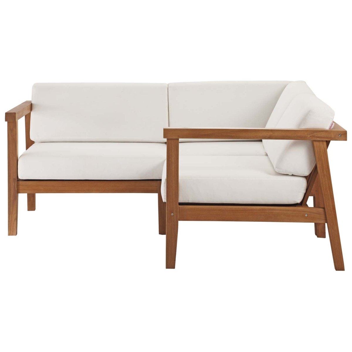 Bayport Outdoor Patio Teak Wood 3 - Piece Sectional Sofa Set - BUILDMYPLACE
