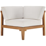 Bayport Outdoor Patio Teak Wood Corner Chair - BUILDMYPLACE