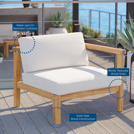 Bayport Outdoor Patio Teak Wood Right - Arm Chair - BUILDMYPLACE