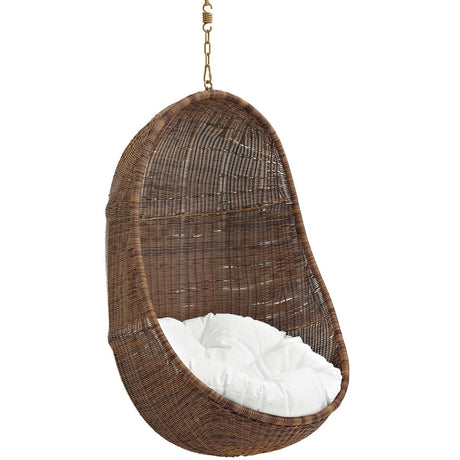 Bean Outdoor Patio Wood Swing Chair With Stand - BUILDMYPLACE