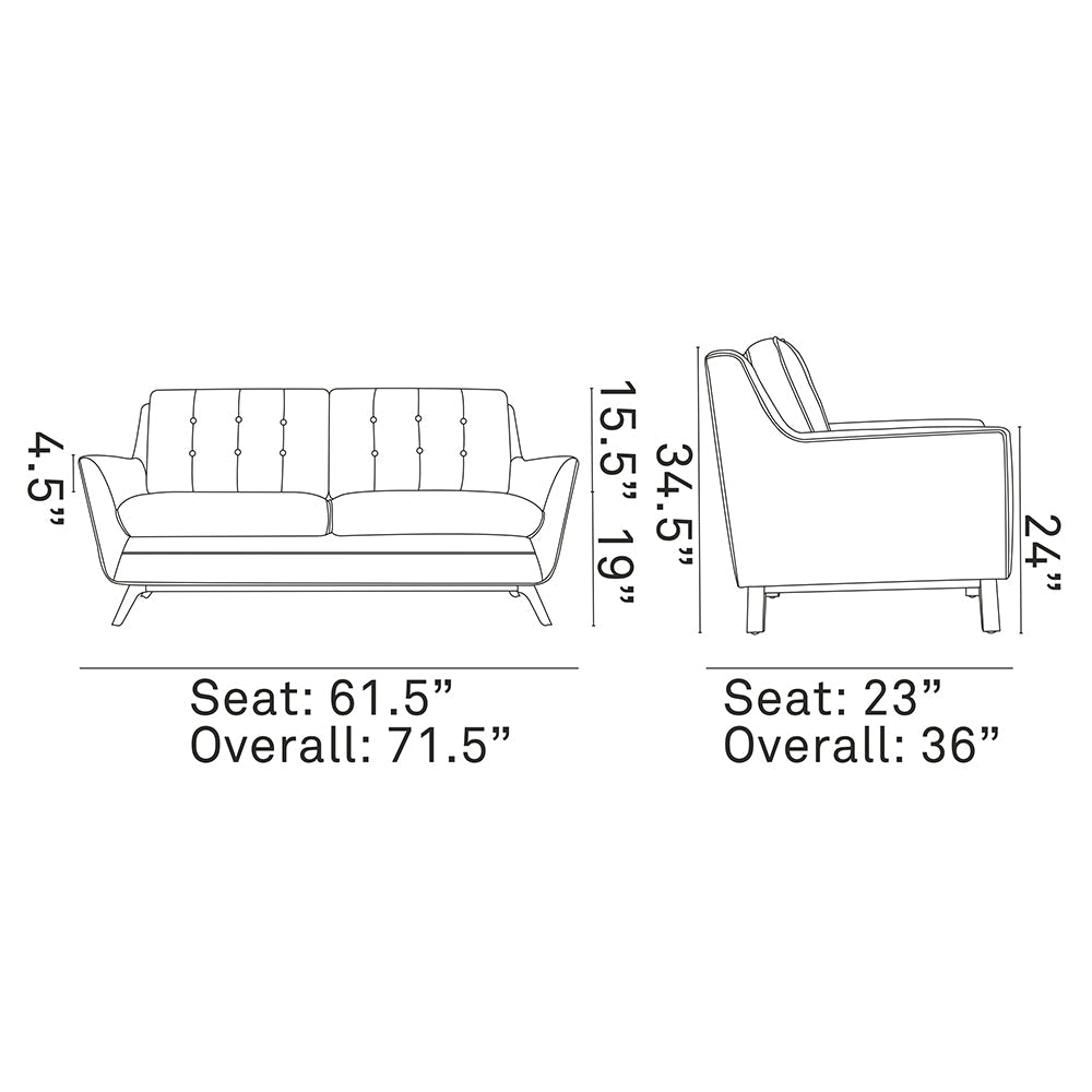 Beguile Upholstered Fabric Loveseat - BUILDMYPLACE