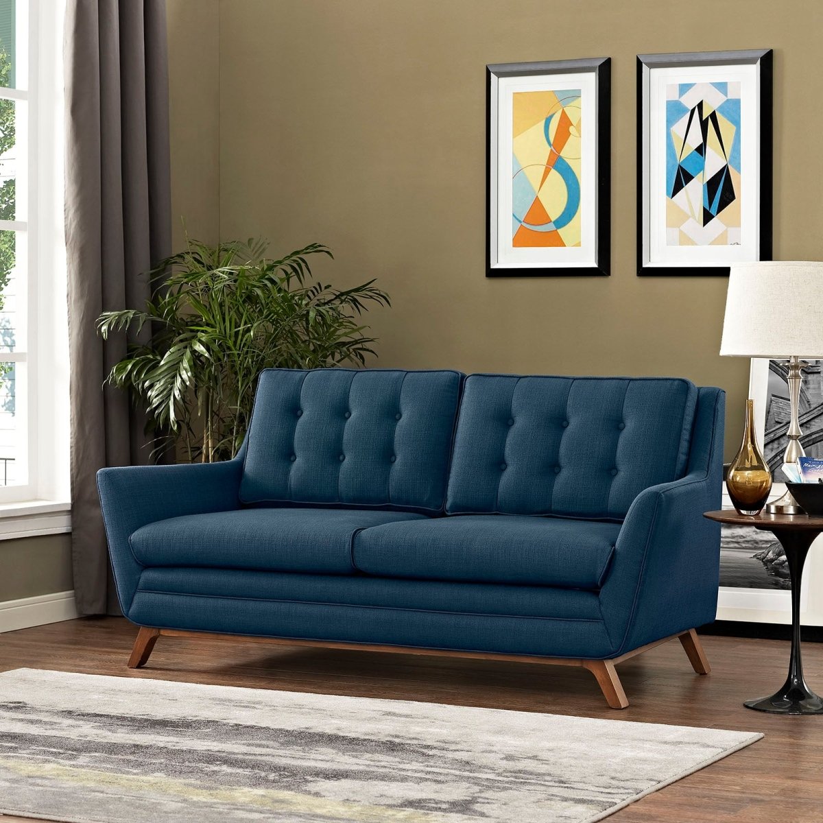 Beguile Upholstered Fabric Loveseat - BUILDMYPLACE