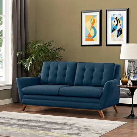 Beguile Upholstered Fabric Loveseat - BUILDMYPLACE