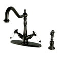 Bel Air Mono Deck Mount Kitchen Faucet With Brass Sprayer - BUILDMYPLACE