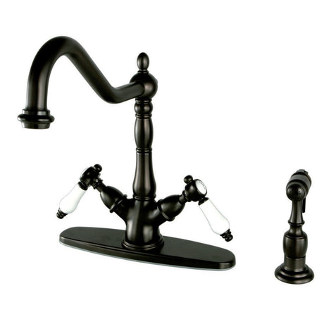 Bel Air Mono Deck Mount Kitchen Faucet With Brass Sprayer - BUILDMYPLACE