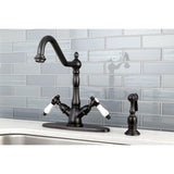 Bel Air Mono Deck Mount Kitchen Faucet With Brass Sprayer - BUILDMYPLACE