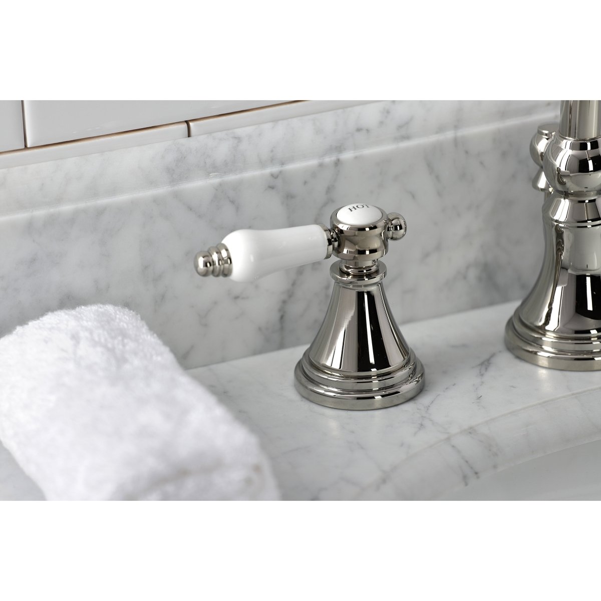 Bel Air Widespread Bathroom Faucet with Brass Pop Up - BUILDMYPLACE