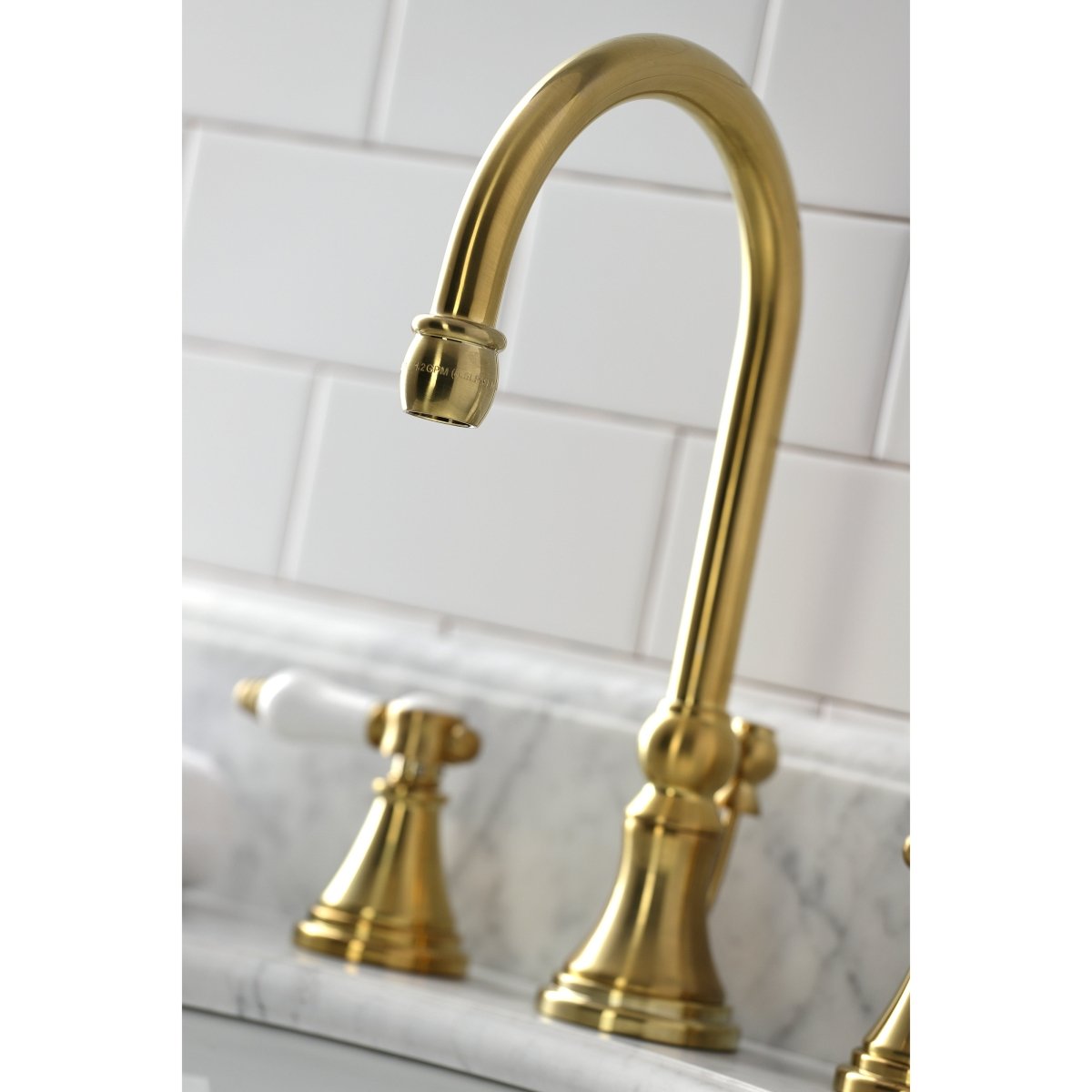 Bel Air Widespread Bathroom Faucet with Brass Pop Up - BUILDMYPLACE