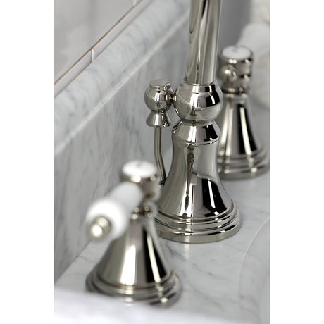 Bel Air Widespread Bathroom Faucet with Brass Pop Up - BUILDMYPLACE