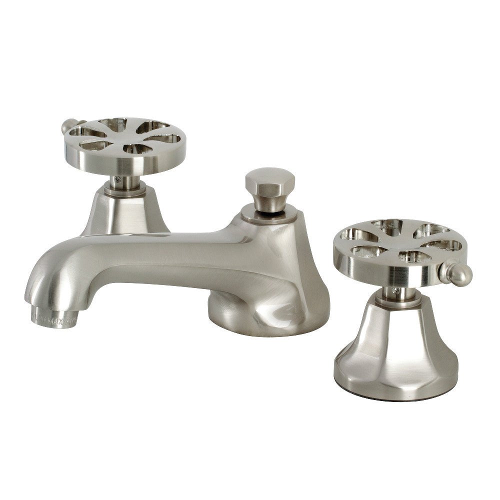 Belknap Deck Mount Widespread Bathroom Faucet With Brass Pop Up - BUILDMYPLACE