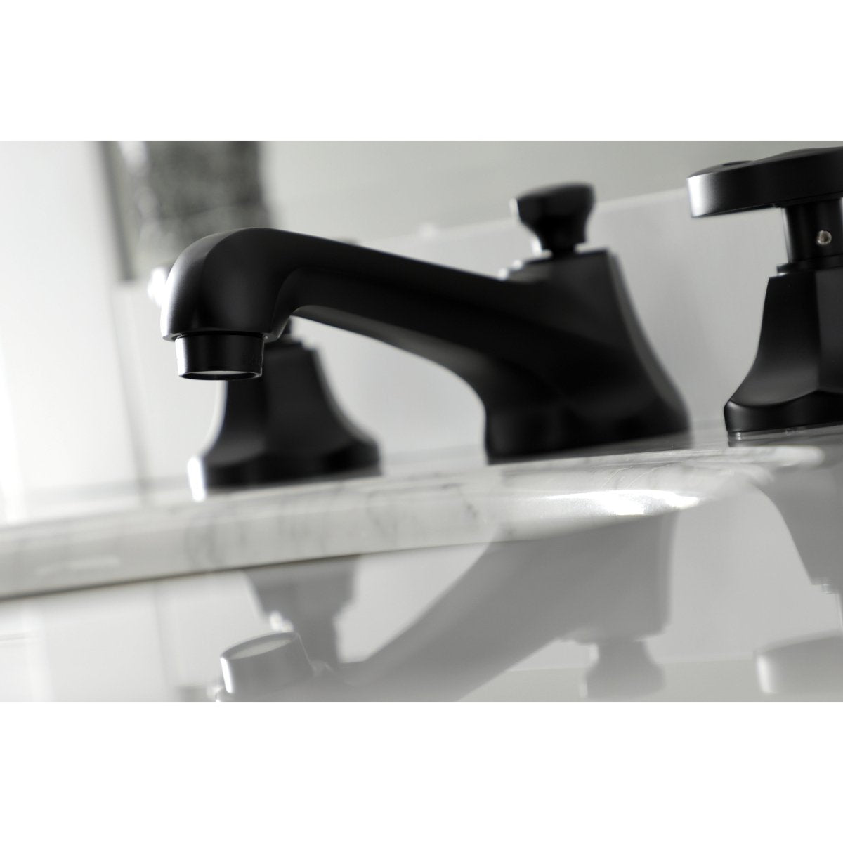 Belknap Deck Mount Widespread Bathroom Faucet With Brass Pop Up - BUILDMYPLACE