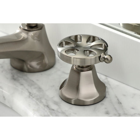 Belknap Deck Mount Widespread Bathroom Faucet With Brass Pop Up - BUILDMYPLACE