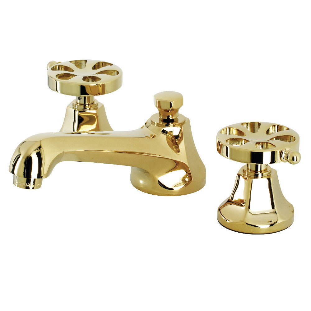 Belknap Deck Mount Widespread Bathroom Faucet With Brass Pop Up - BUILDMYPLACE