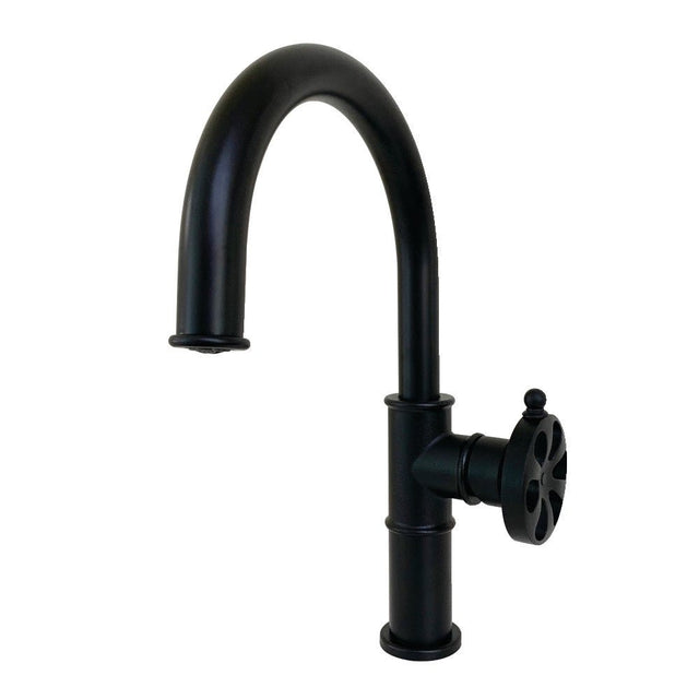 Belknap Single - Handle Single Hole Deck Mount Bathroom Sink Faucet with Push Pop Up in Matte Black - BUILDMYPLACE