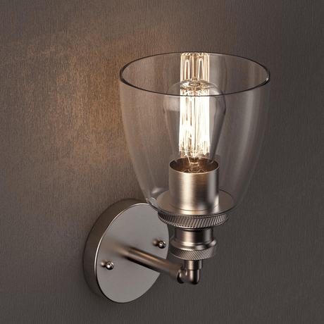 Bell Shape Wall Sconce Lighting Fixture, Brushed Nickel Finish, E26 Base, UL Listed for Dry Location, 3 Years Warranty - BUILDMYPLACE