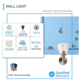 Bell Shape Wall Sconce Lighting Fixture, Brushed Nickel Finish, E26 Base, UL Listed for Dry Location, 3 Years Warranty - BUILDMYPLACE