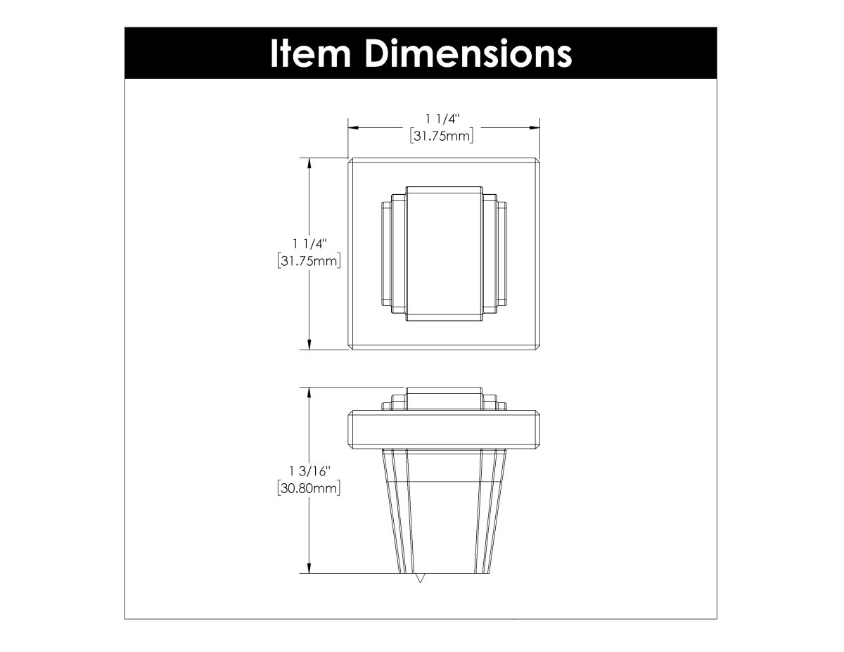 Belleclaire Collection - Belwith Keeler - Knob, 1 - 1/4" Sq. | B077497 - BUILDMYPLACE