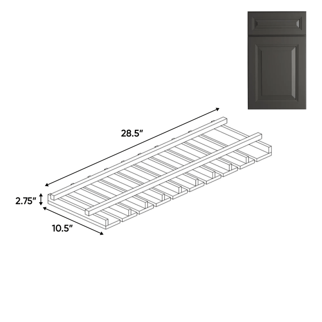 Belmont Grey - Stem Glass Holder - 30"W x 1.5"H x 12"D - Pre Assembled - BUILDMYPLACE