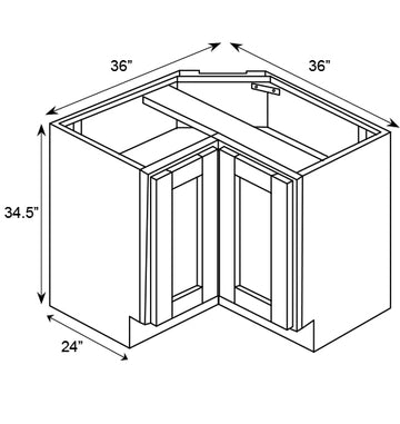 Square - Corner Cabinets Storage - 36 in W x 34.5 in H x 24 in D - AO