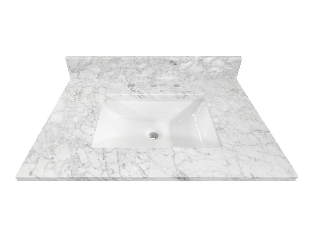 Bianco Carrara White Premium 1" thickness Vanity Top - BUILDMYPLACE