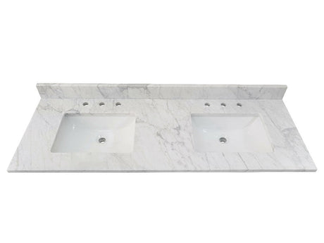 Bianco Carrara White Premium 1" thickness Vanity Top - BUILDMYPLACE