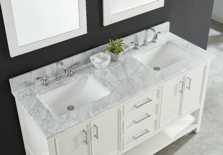 Bianco Carrara White Premium 1" thickness Vanity Top - BUILDMYPLACE