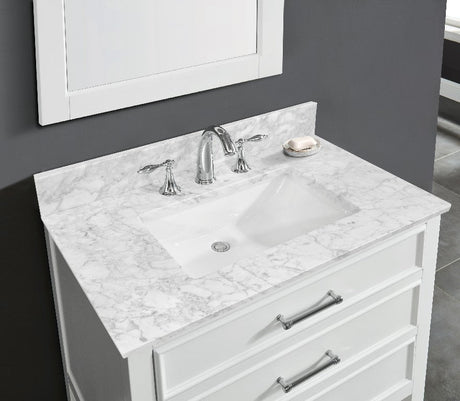 Bianco Carrara White Premium 1" thickness Vanity Top - BUILDMYPLACE