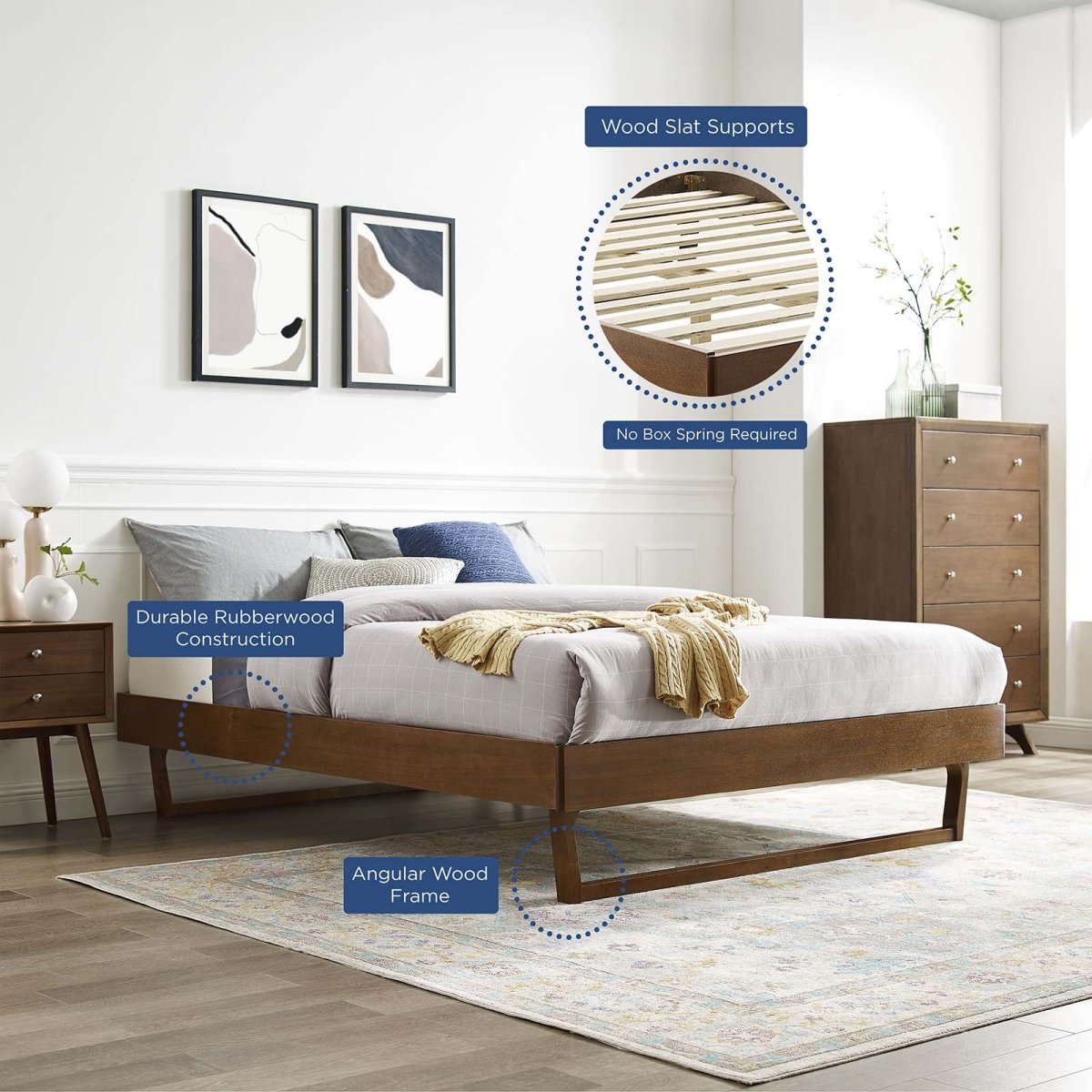 Billie Full Wood Platform Bed Frame - BUILDMYPLACE