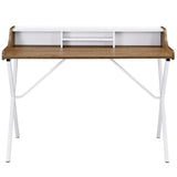 Bin Contemporary Modern Writing Desk With Storage Cabbies - Cherry - BUILDMYPLACE