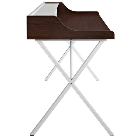 Bin Contemporary Modern Writing Desk With Storage Cabbies - Cherry - BUILDMYPLACE