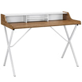 Bin Contemporary Modern Writing Desk With Storage Cabbies - Cherry - BUILDMYPLACE