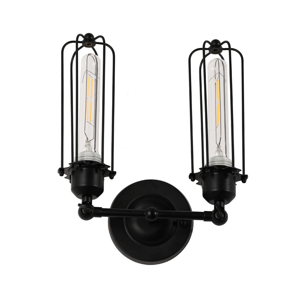 Birdcage Shape Bathroom Light Fixtures, Matte Black Finish, 1 - Light/2 - Light, E26 Base, UL Listed, For Dry Locations, Wall Mount, Bathroom Vanity Lighting - BUILDMYPLACE
