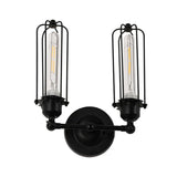 Birdcage Shape Bathroom Light Fixtures, Matte Black Finish, 1 - Light/2 - Light, E26 Base, UL Listed, For Dry Locations, Wall Mount, Bathroom Vanity Lighting - BUILDMYPLACE