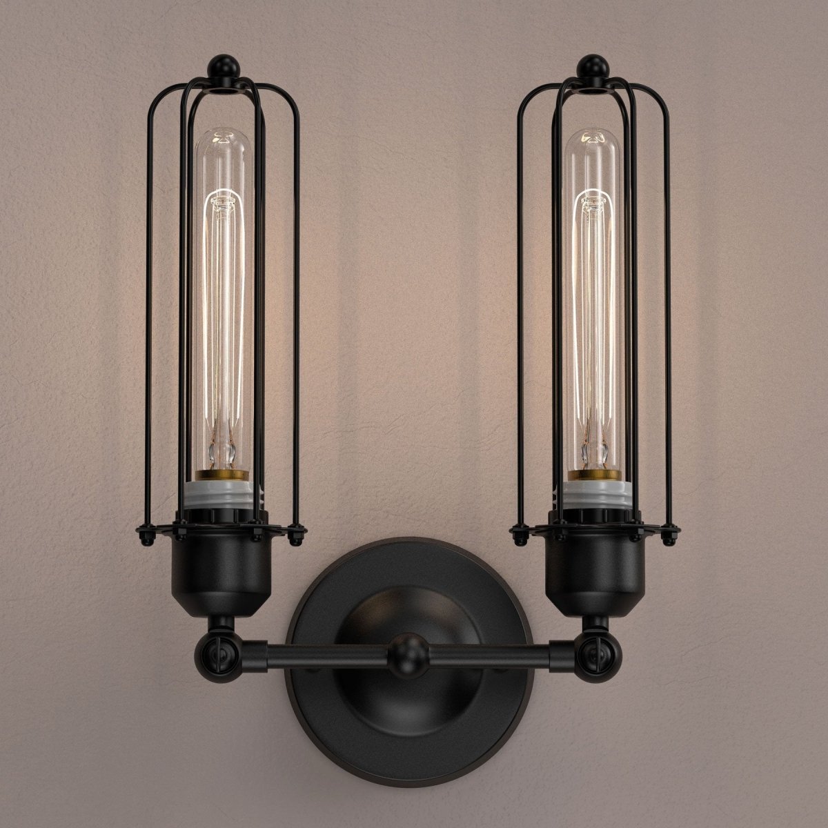 Birdcage Shape Bathroom Light Fixtures, Matte Black Finish, 1 - Light/2 - Light, E26 Base, UL Listed, For Dry Locations, Wall Mount, Bathroom Vanity Lighting - BUILDMYPLACE