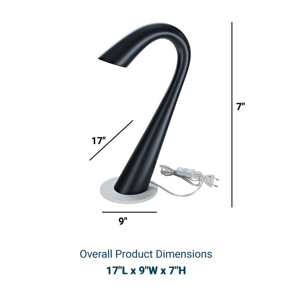 Black Acrylic Gooseneck Sturdy Table Lamp - BUILDMYPLACE