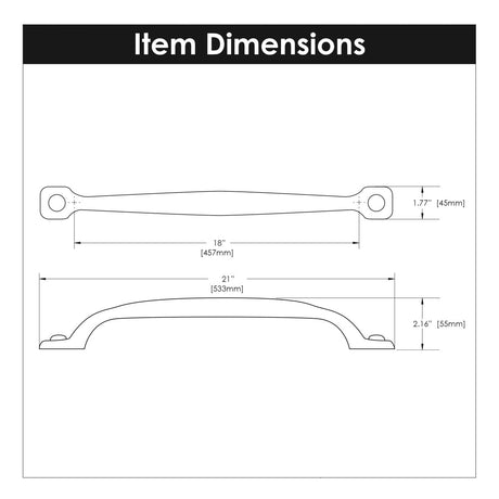 Black Appliance Pull 18 Inch Center to Center - Hickory Hardware - BUILDMYPLACE