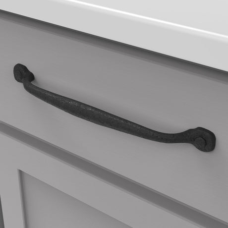 Black Cabinet Pull - 8 - 13/16 Inch (224mm) Center to Center - Hickory Hardware - BUILDMYPLACE